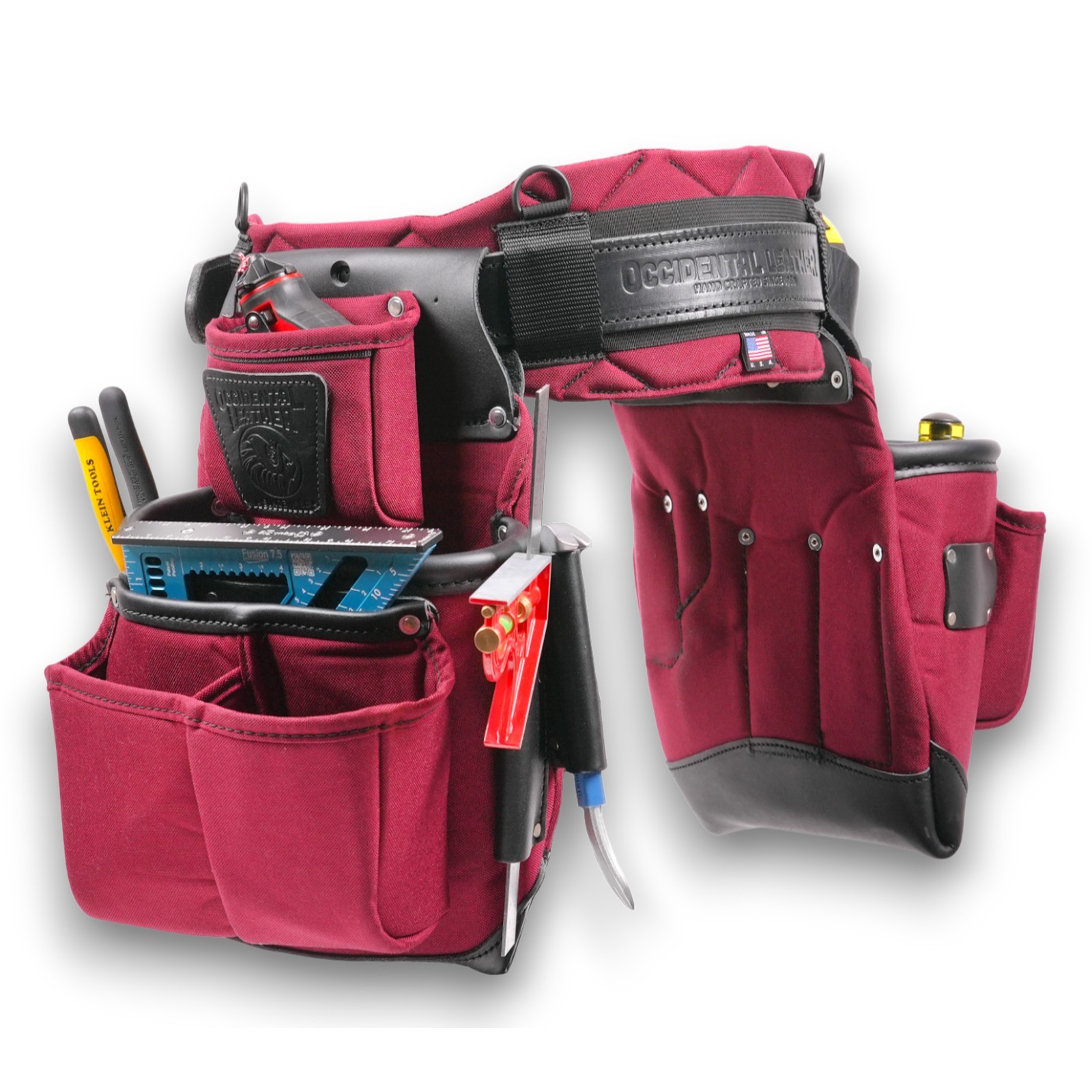Occidental Leather 8286R ProFormance OxyLights Belt & Bags USA Made RED