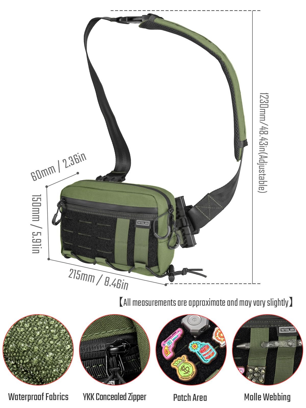 Tactical_Geek Tacticalgeek Crossbody Shoulder Bag Nylon Multipurpose Daypack