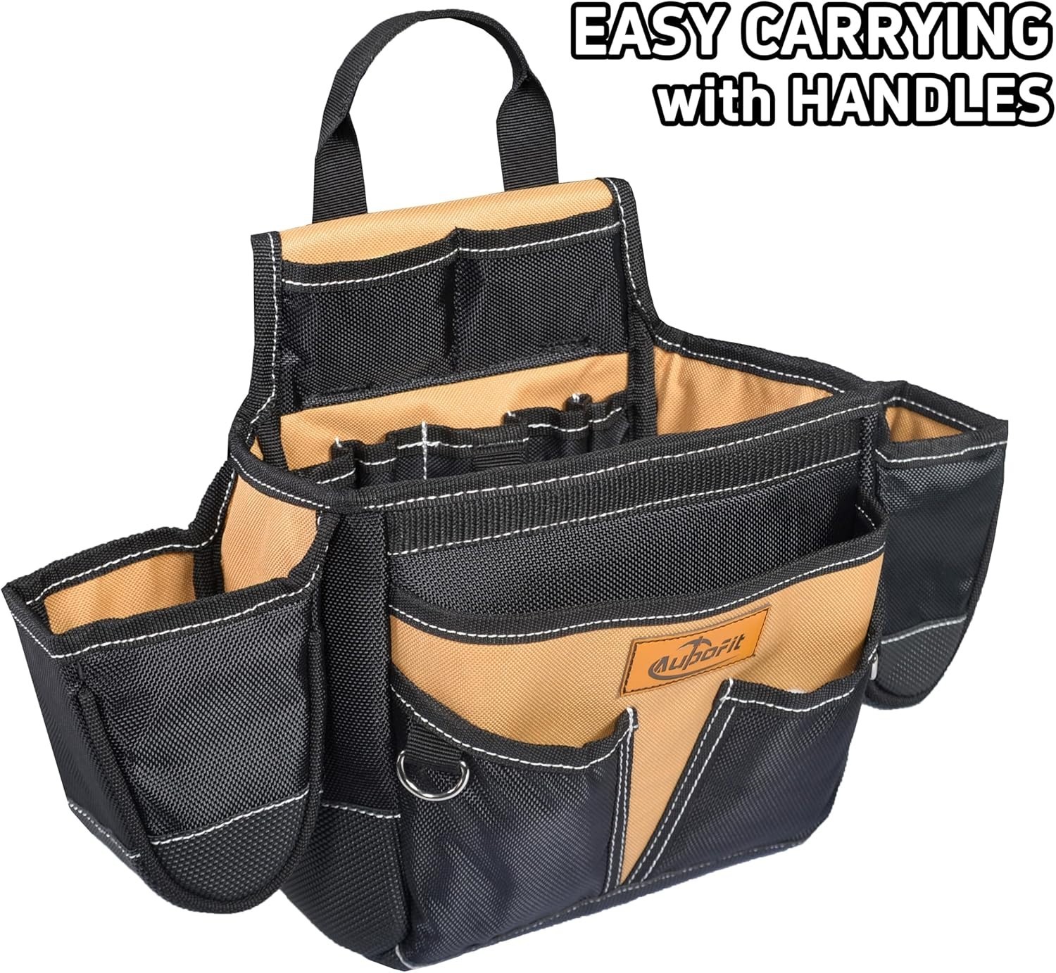 Professional Tool Belt with Suspenders 42 Pockets 1680D Durable Fabric, Heavy Du