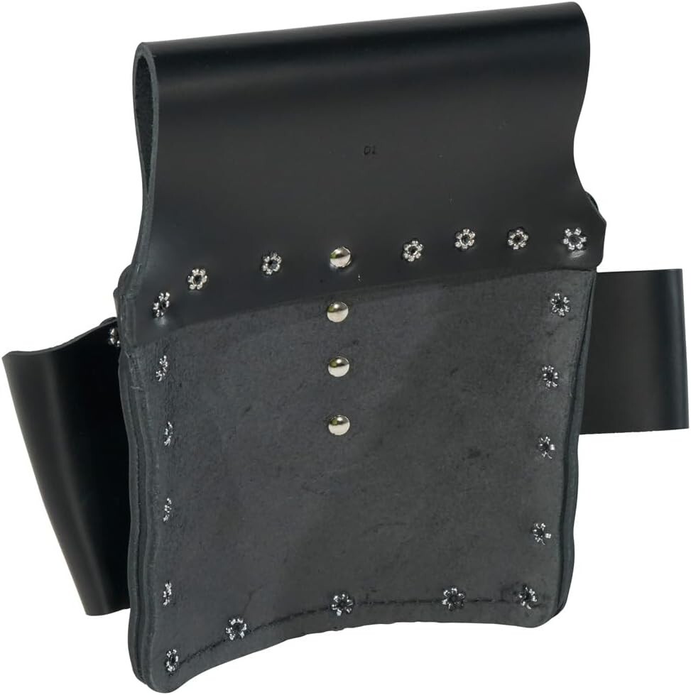 Pocket Tool Pouch, Leather, Tunnel Loop Belt Connection, Black