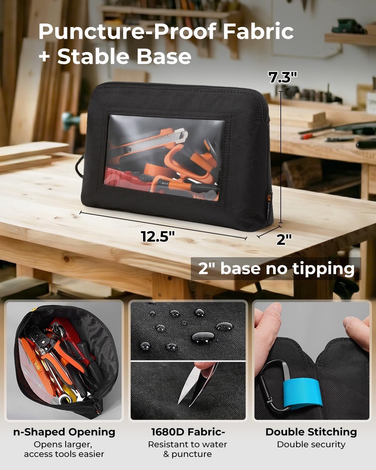 Durable Heavy Duty Canvas Tool Pouch – 6 Pack of Water Repellent Organizers