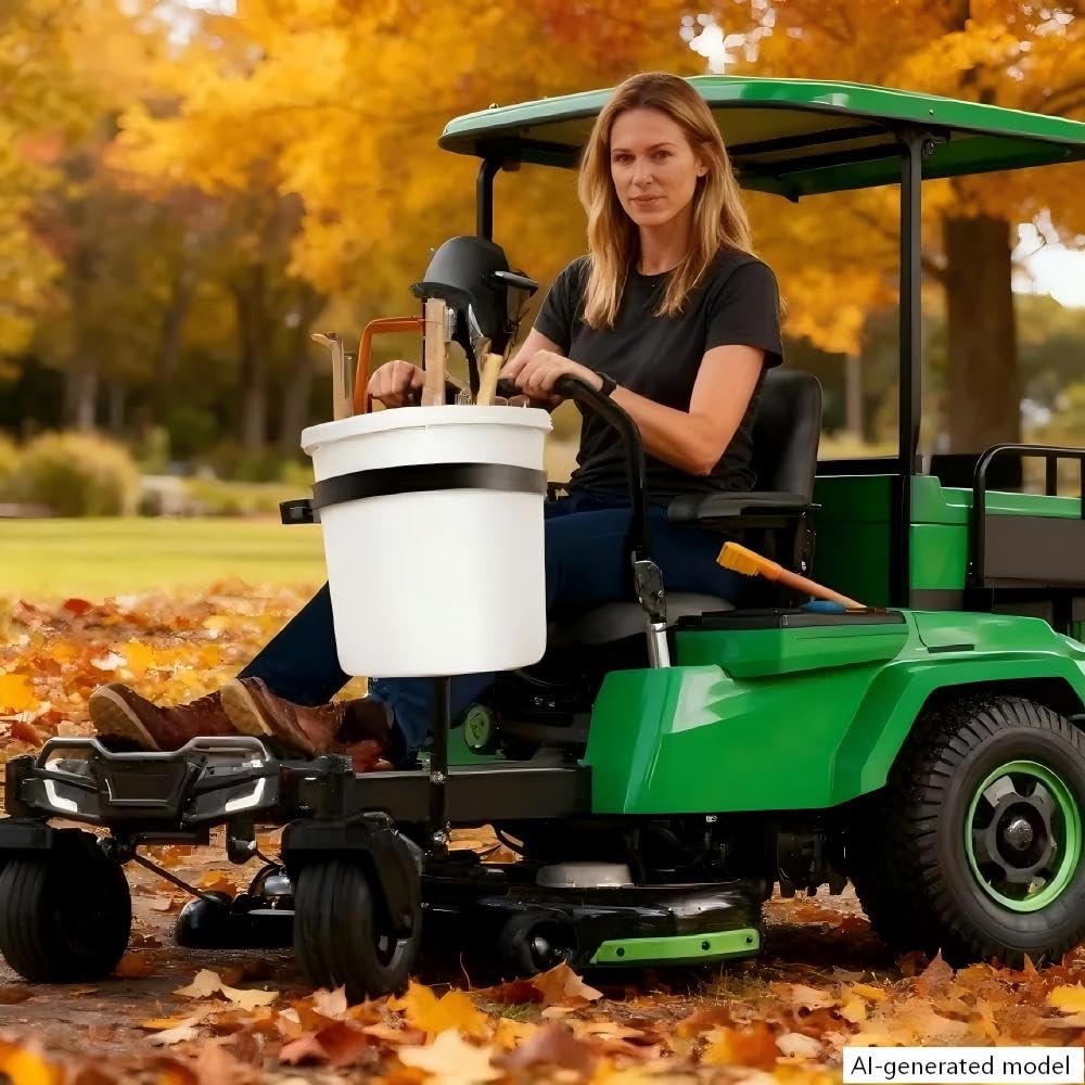5 Gallon Trash Bucket Holder for Zero Turn Mowers，1.27-2.3in Clamp No Drill