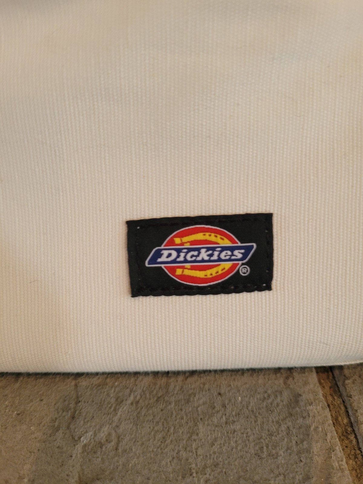 Dickies 16 in Work Bag 57040 White Fabric w/ Leather Reinforcement Riveted
