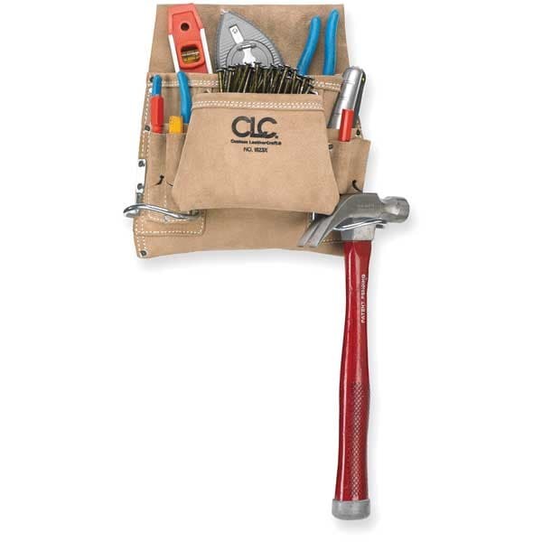 Clc Work Gear I823x Tool Pouch, Tool Pouch, Tan, Leather, 8 Pockets