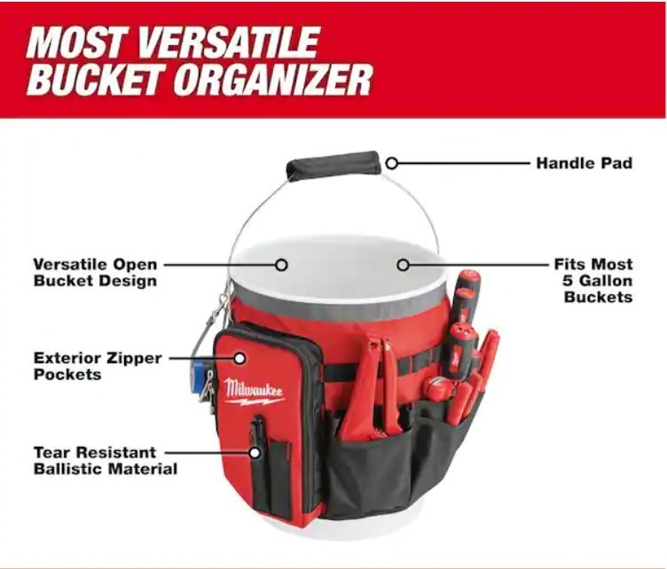10 in. Bucket Organizer Tool Bag