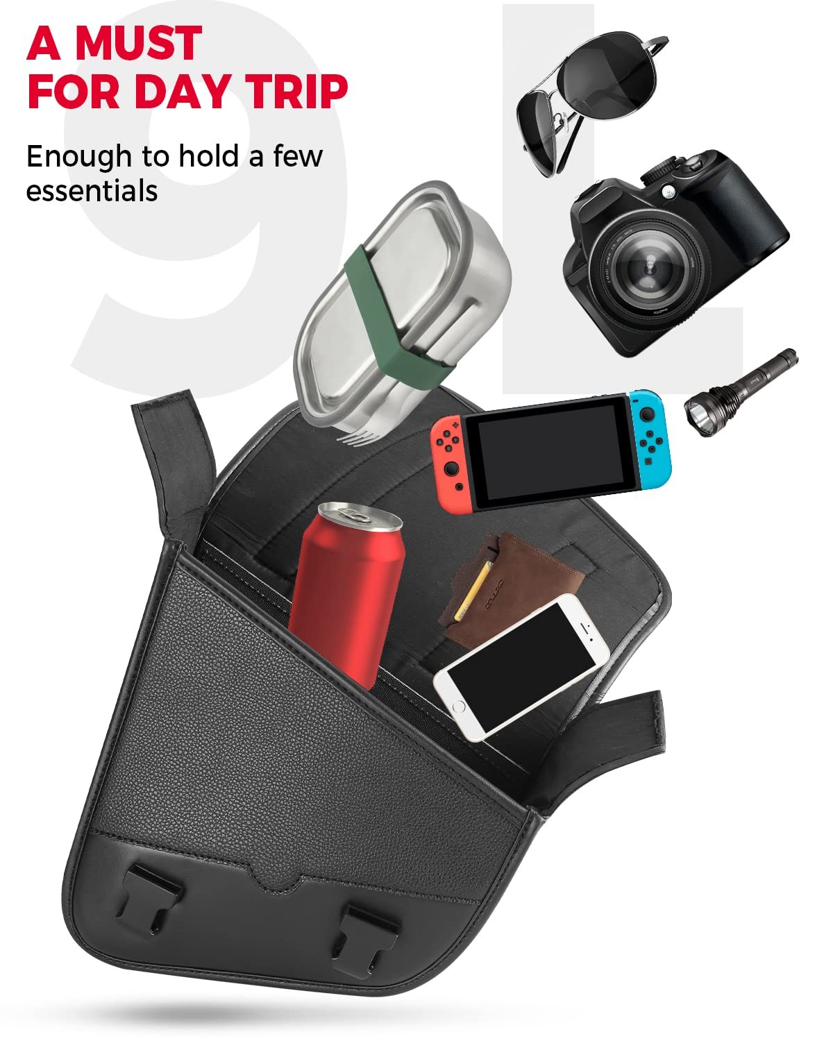 Motorcycle Swing Arm Bag Left Side Solo Bags Synthetical Material Storage