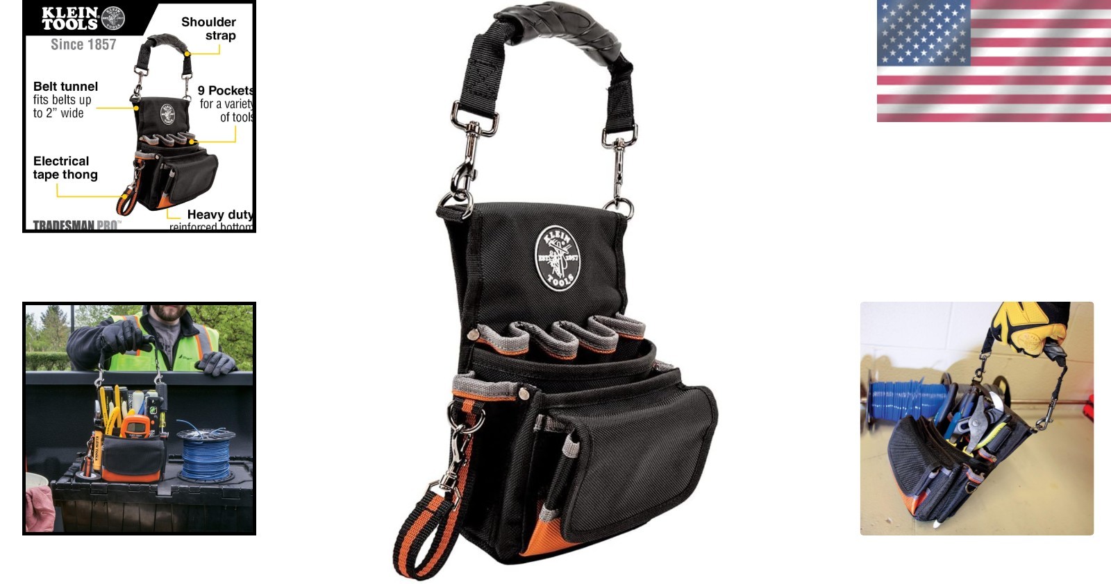 Versatile 9-Pocket Tool Pouch with Shoulder Strap – Ultimate Jobsite Companion