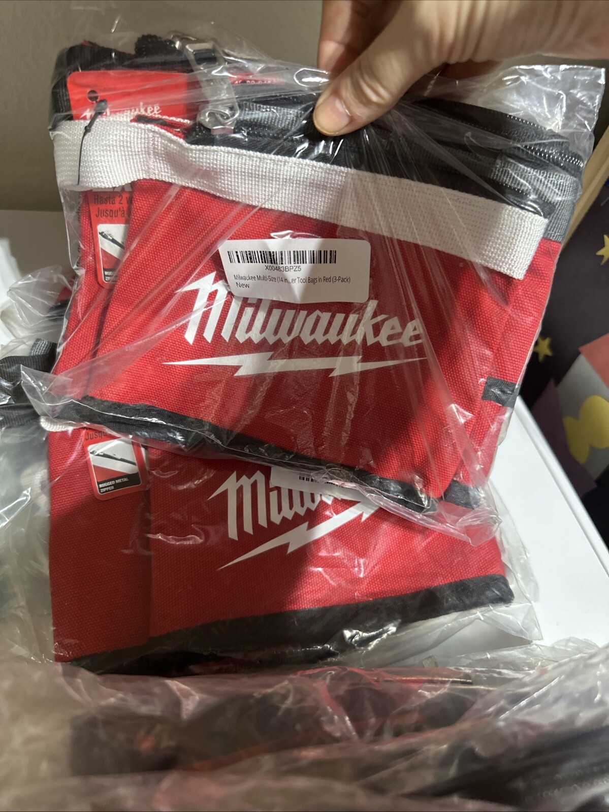 Milwaukee Multi-Size (14 in, 8 6 in) Zipper Tool Bags in Red (3-Pack)