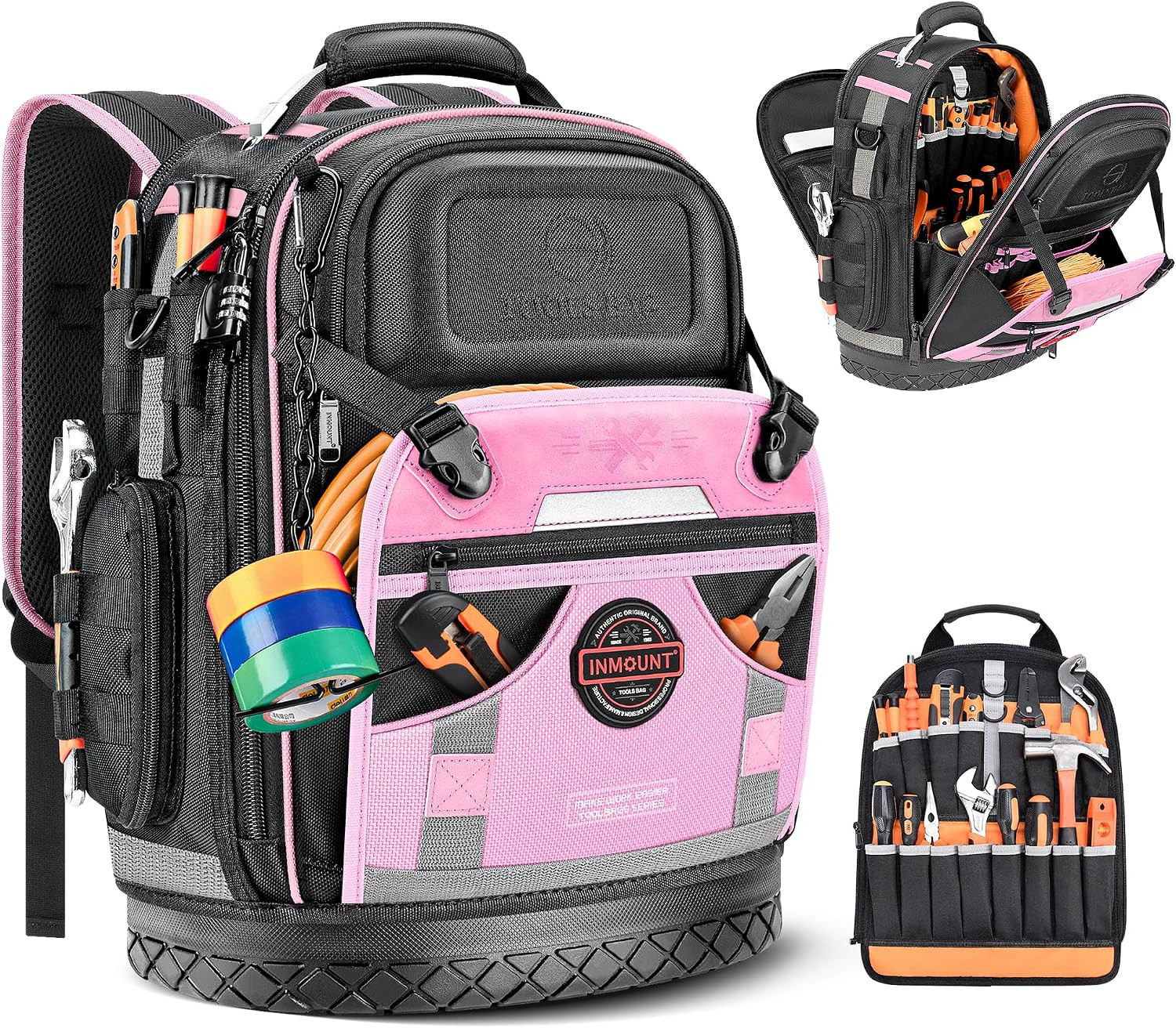 Tool Backpack Bag, HVAC Heavy Duty Construction Tools Backpack for Men, 1680D Pr
