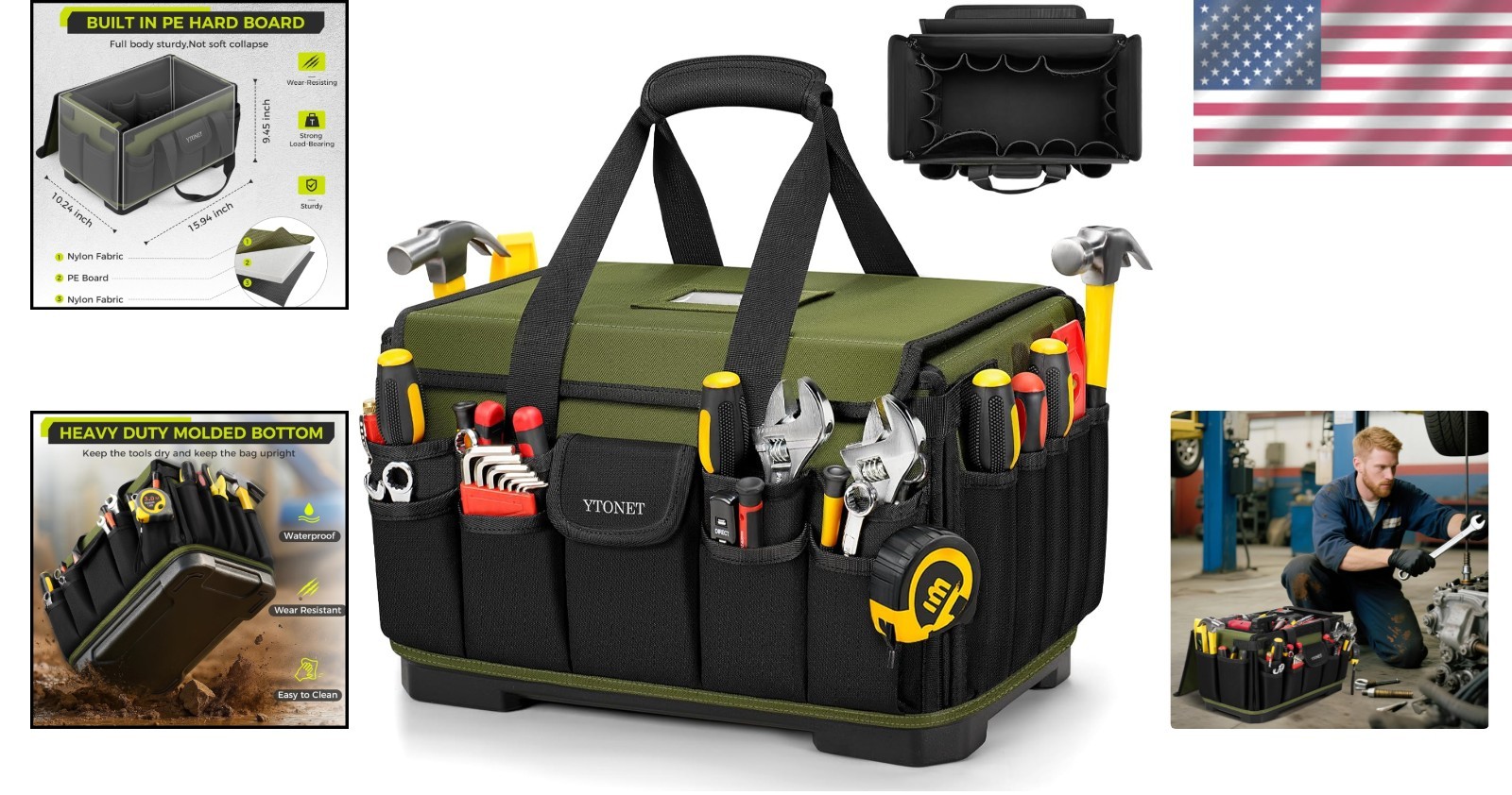 Sturdy 1680D Waterproof Tool Bag – Perfect Gift for Mechanics & Electricians