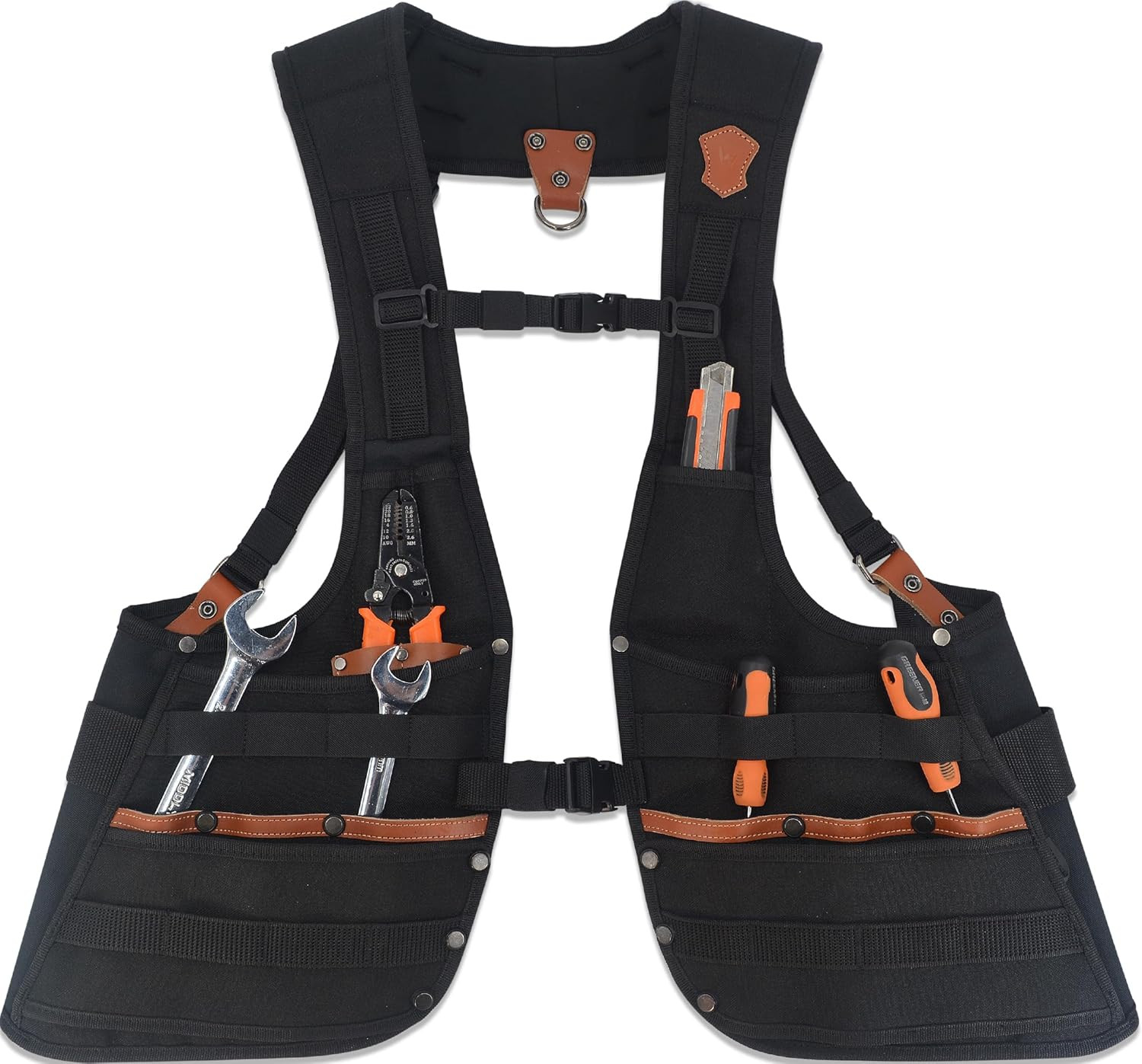 Construction Leather Tool Vest, Carpenter’S Tool Vest, Tools Vest Electrician, T