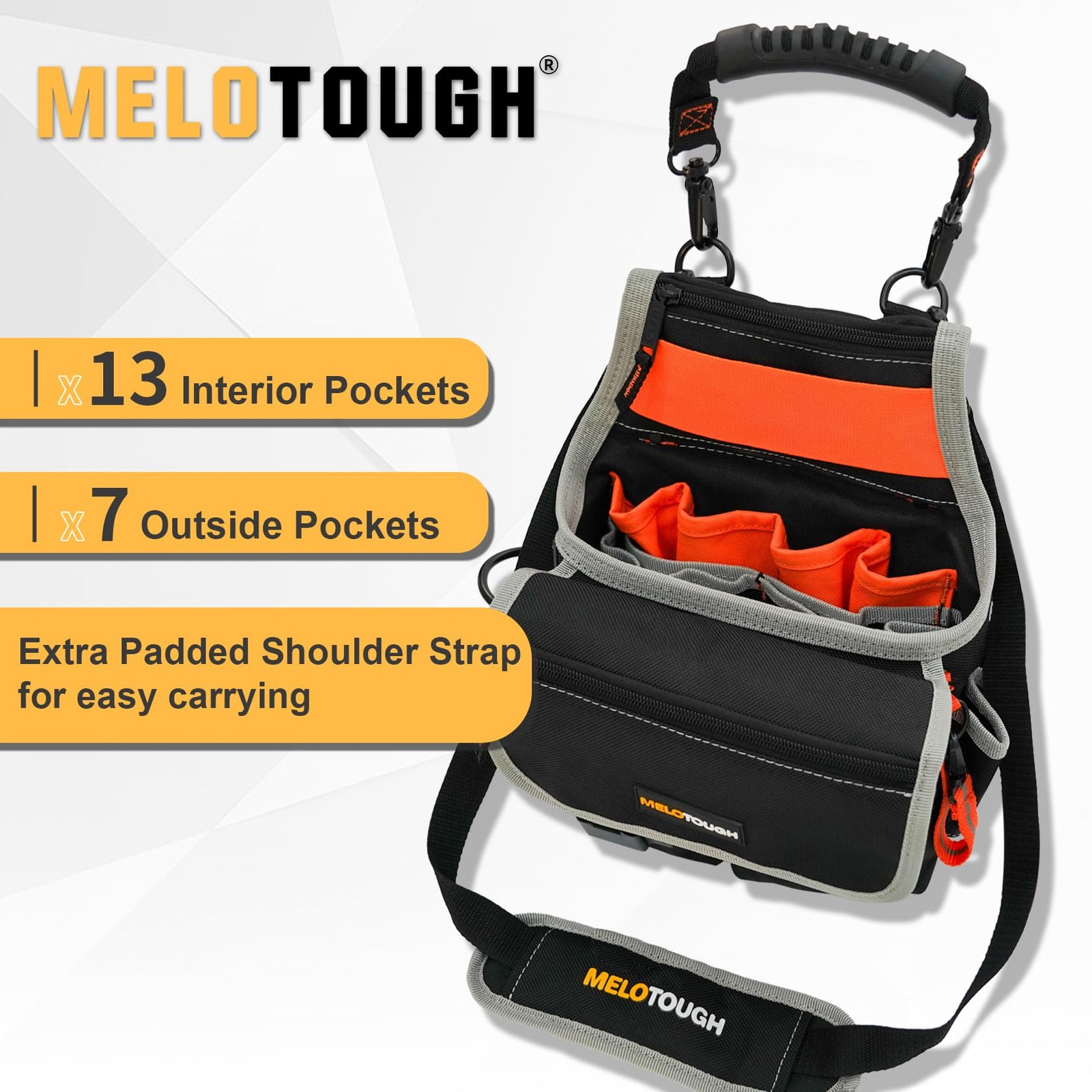 Electrician Tool Pouch Bag with Shoulder Strap 20 Pockets Tool Belt Pouch Too…