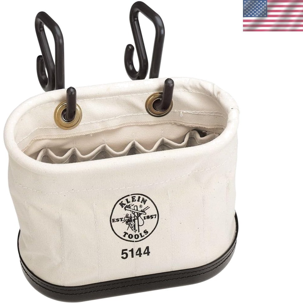 Canvas Bucket, Aerial Oval Tool Bucket with Black Molded Polypropylene Bottom…