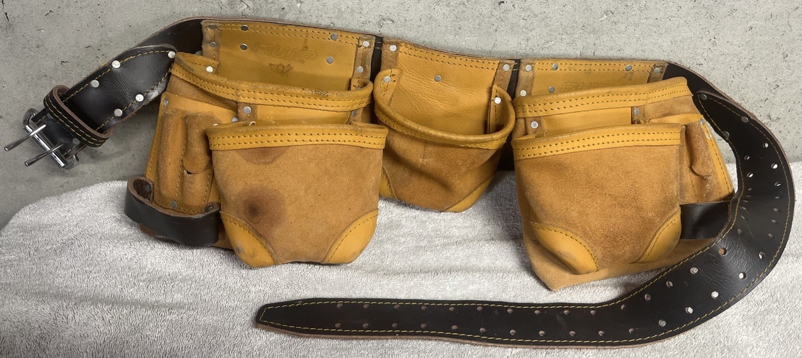 AWP Leather Construction General Contractor Utility Tool Belt Adjustable 1LT-428