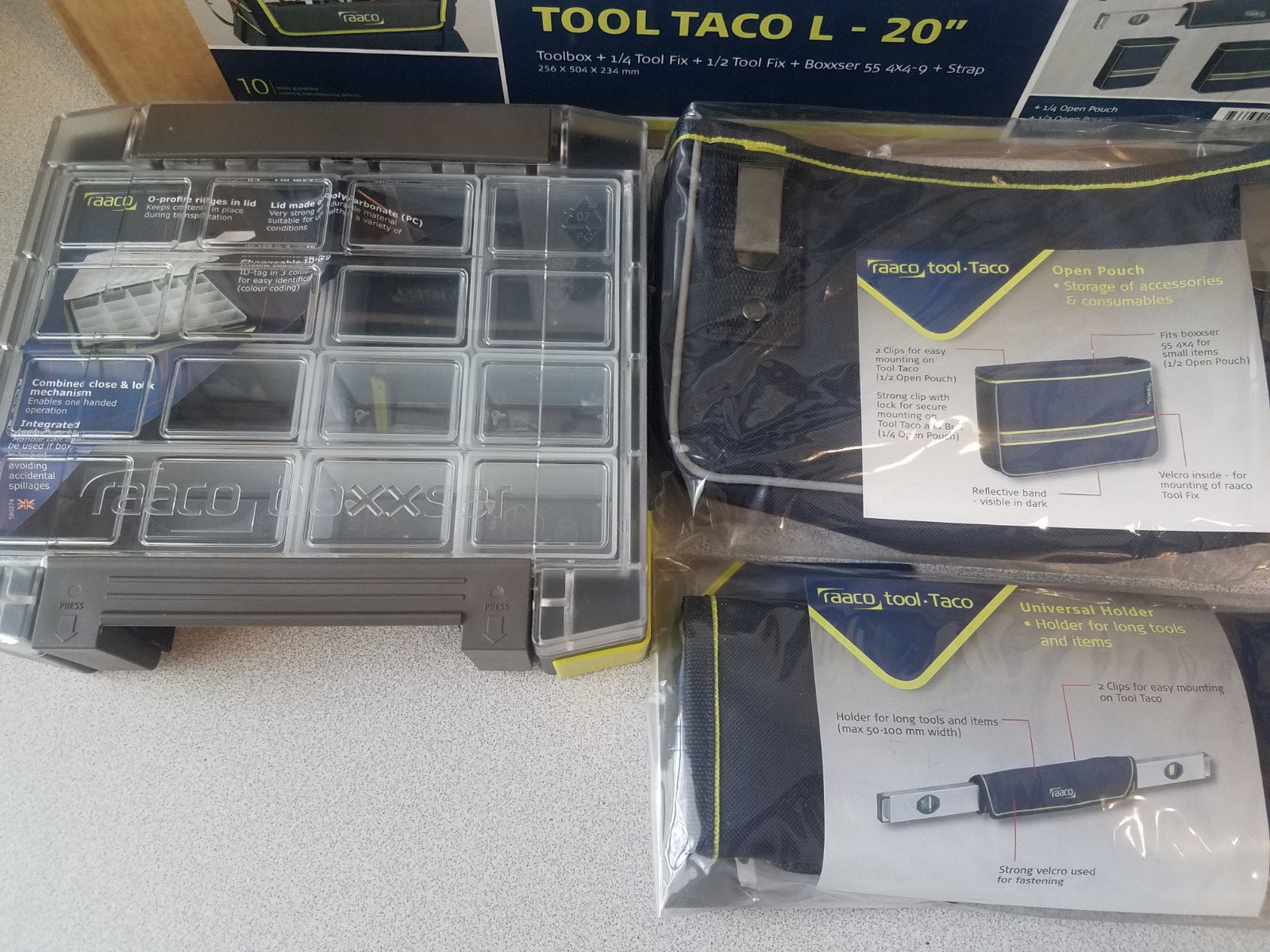 RAACO TOOLTACO 20″ OPEN TOP TOOLBOX WITH LOTS OF EXTRAS- NEW! RETAIL $159