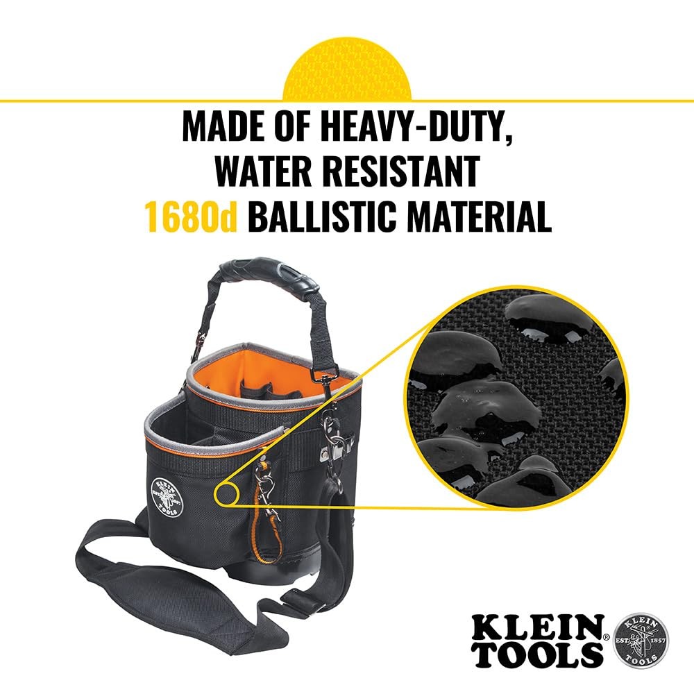 Klein Tools 55419SP-14 Tool Bag with Shoulder Pouch, Black&Orange