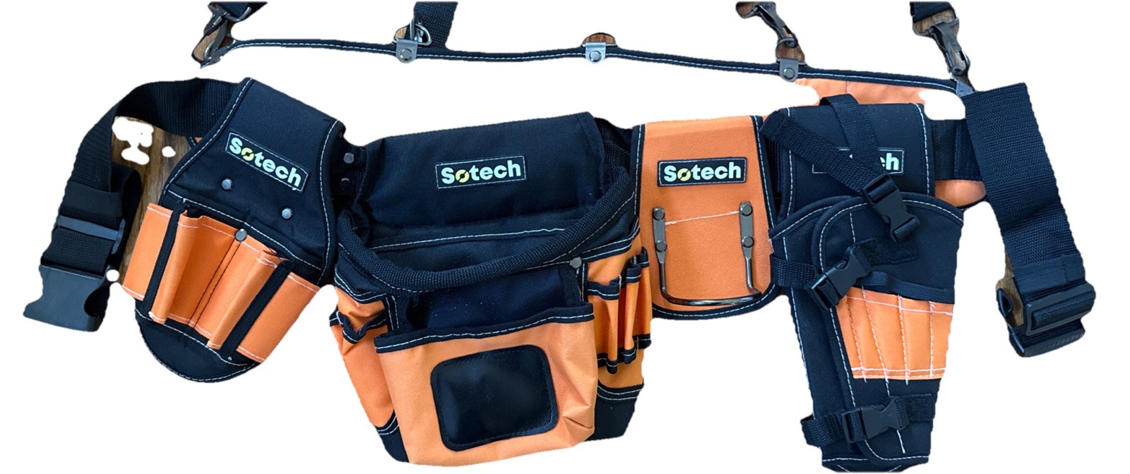 S.O.Tech Tool Carrier Belt w/ Harness & Pouches NWOT Orange Tactical Rig