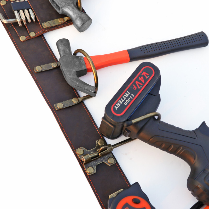 TOURBON Leather Workshop Tool Belt Heavy Duty for Hammer/Axe/Drill/Tape Measure
