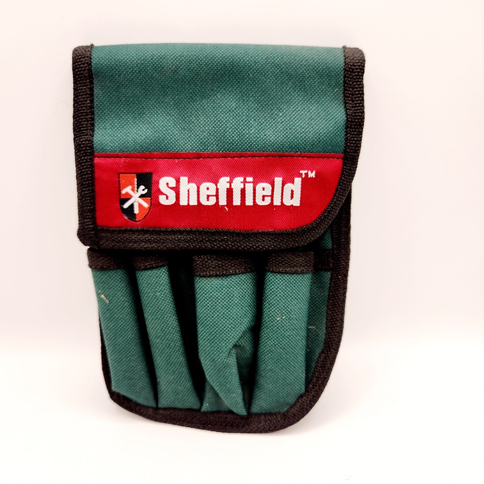 Utility Tool Belt Pouch Sheffield Brand 8 Compartments Green Black Work