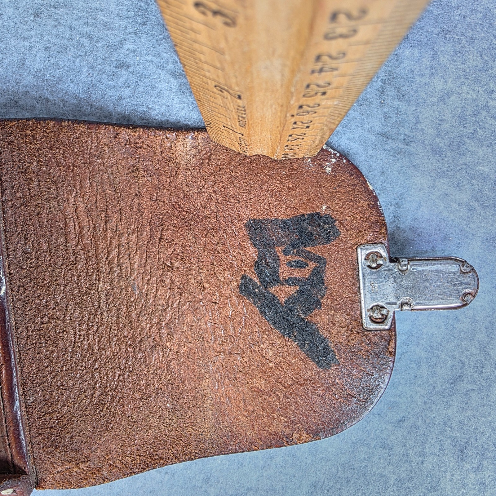 Vintage CuSack Q Leather Tool Belt Loop Hard Case Bag Pouch 8″ USA Made brown