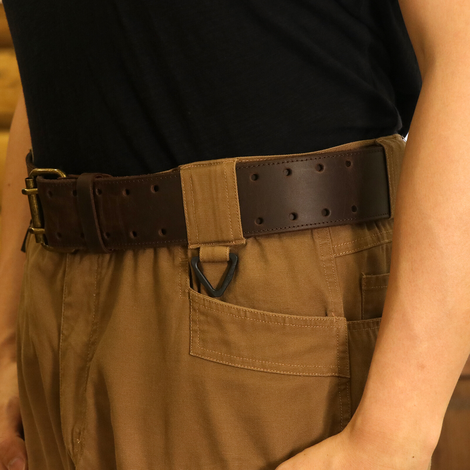 TOURBON Men Leather 2″ Wide Workshop Heavy Duty Tool Belt Removeable Buckle