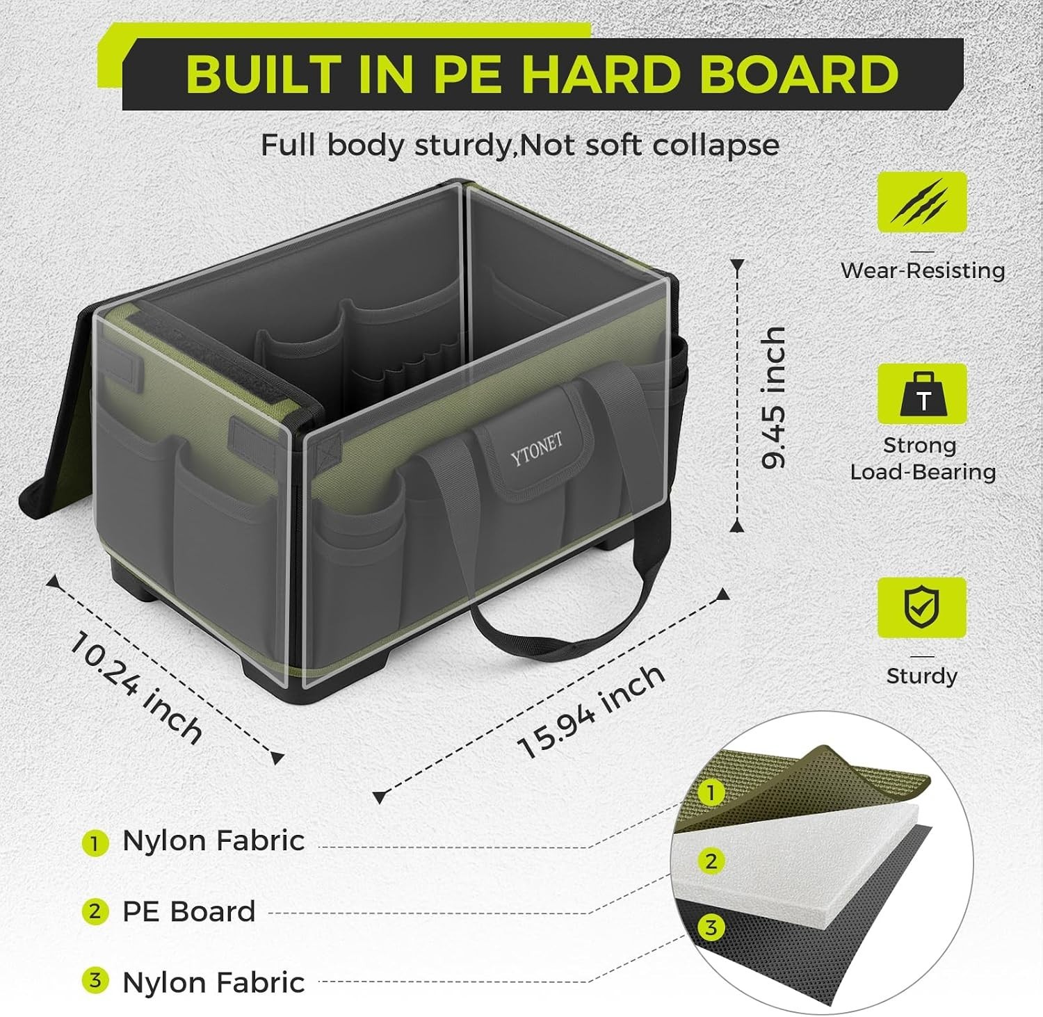 16-Inch Heavy Duty Electrician Tool Bag, 46 Pockets