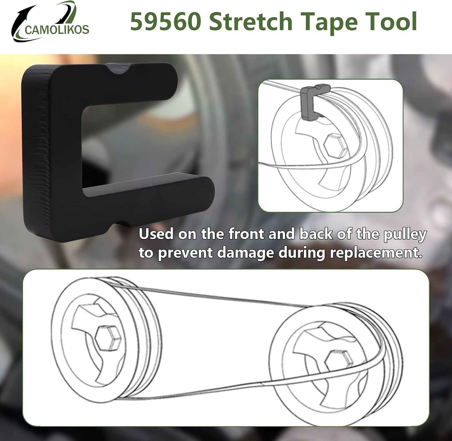 2-Sided Belt Replacement Tool for GM 5.3, 6.2, 6.6L Gas Engines – Durable Ste…