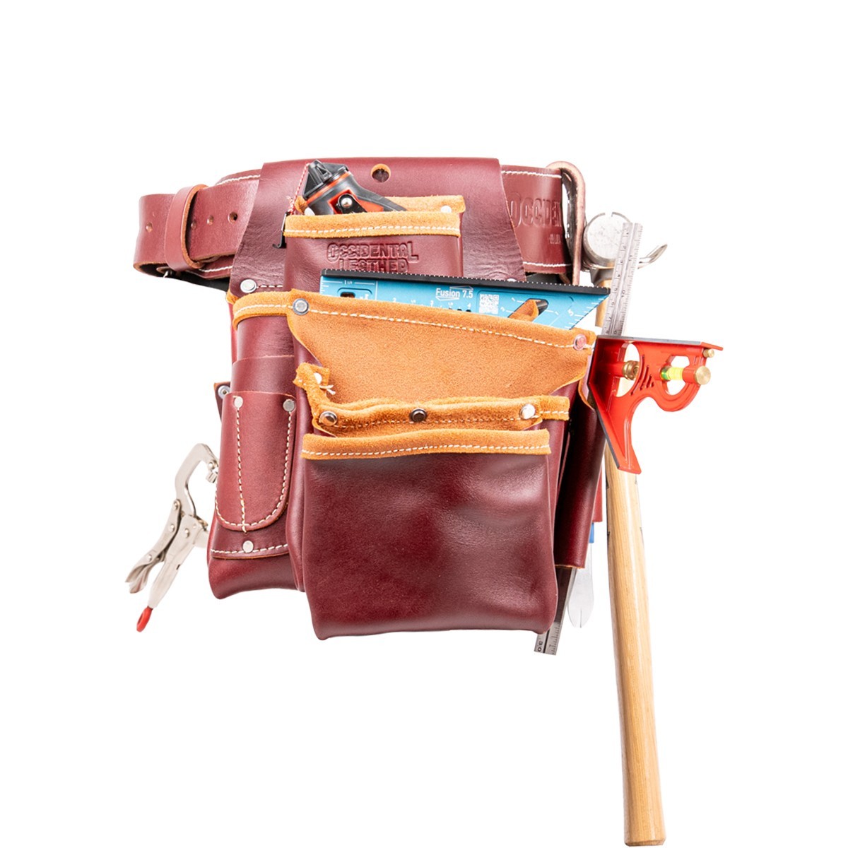 Occidental Leather Right Hand Commercial Drywall Tool Belt Setup, Brown, Large