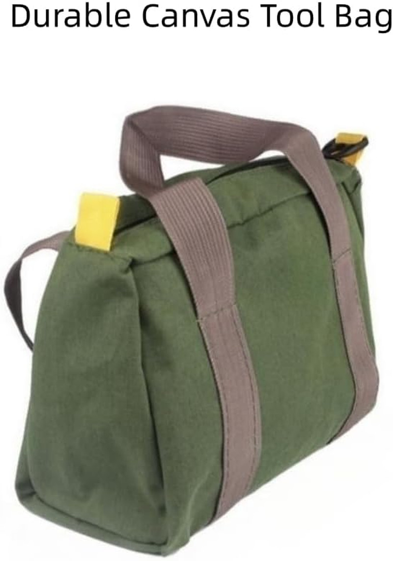 12 Inch Wide Mouth Tool Bag, Heavy Duty Canvas Tool Storage Bag for Men, Large
