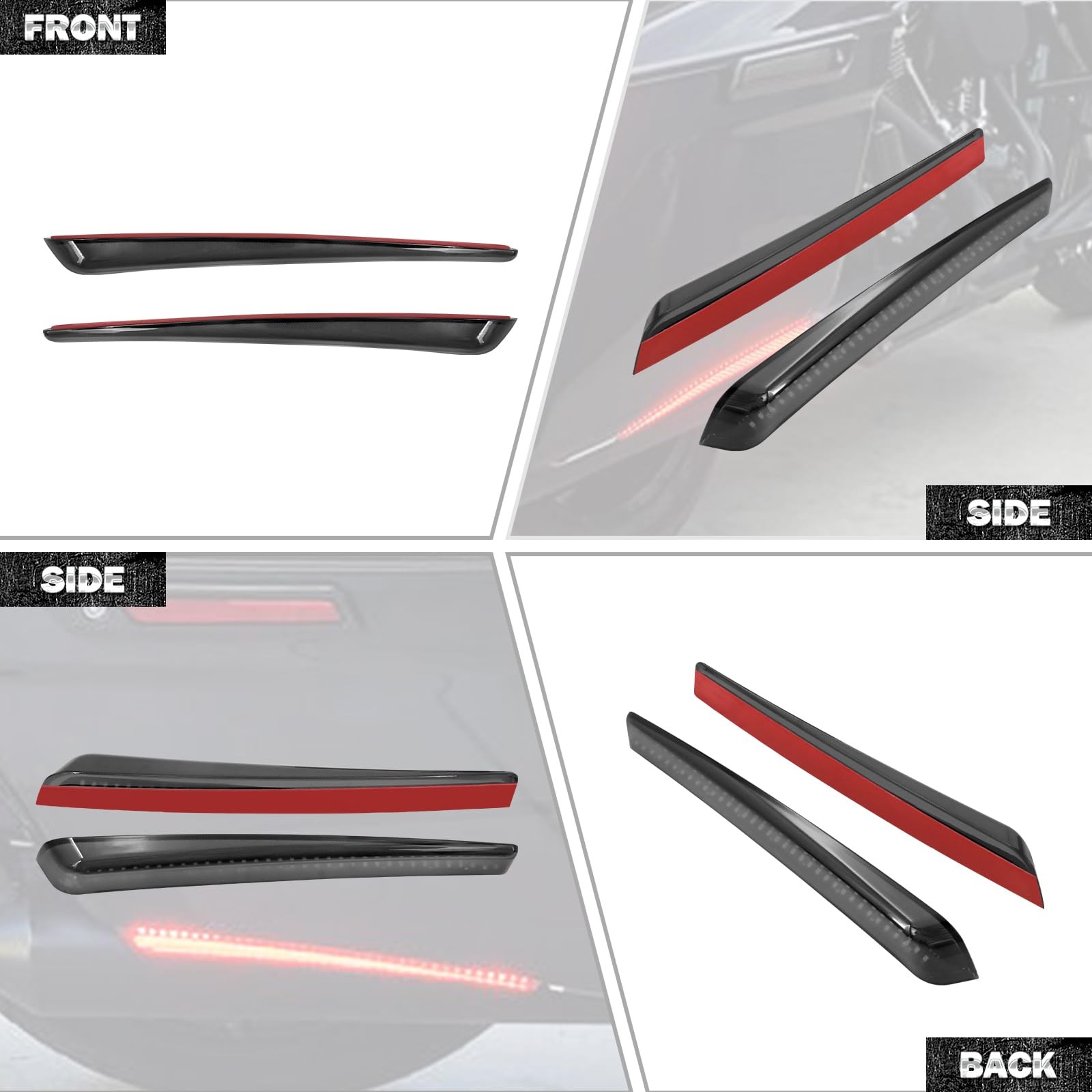 LED Extended Saddlebag Light with Smoke Lenses Fit for Harley Touring Road King