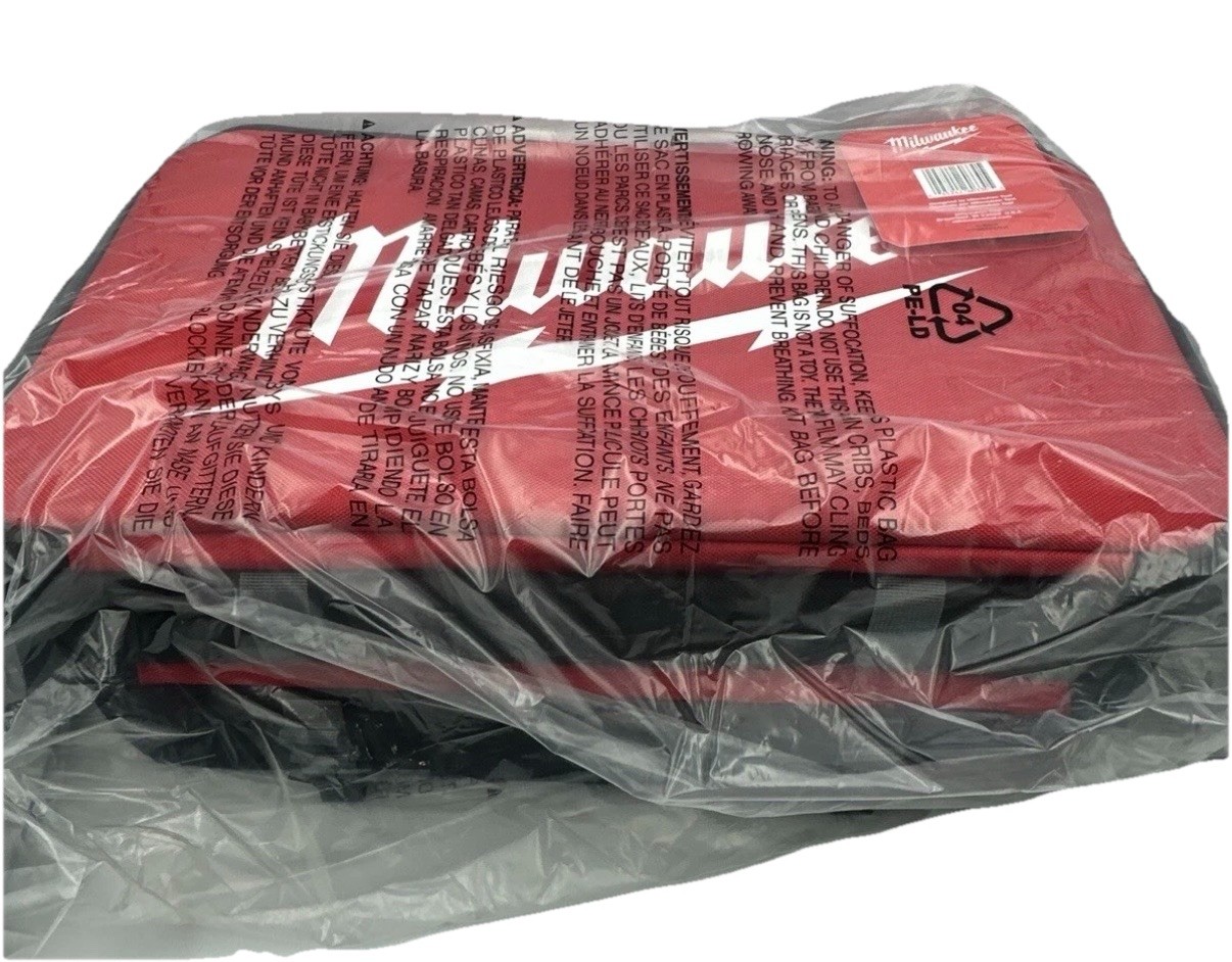 Milwaukee Red Black Fabric Tool Bag with Handle