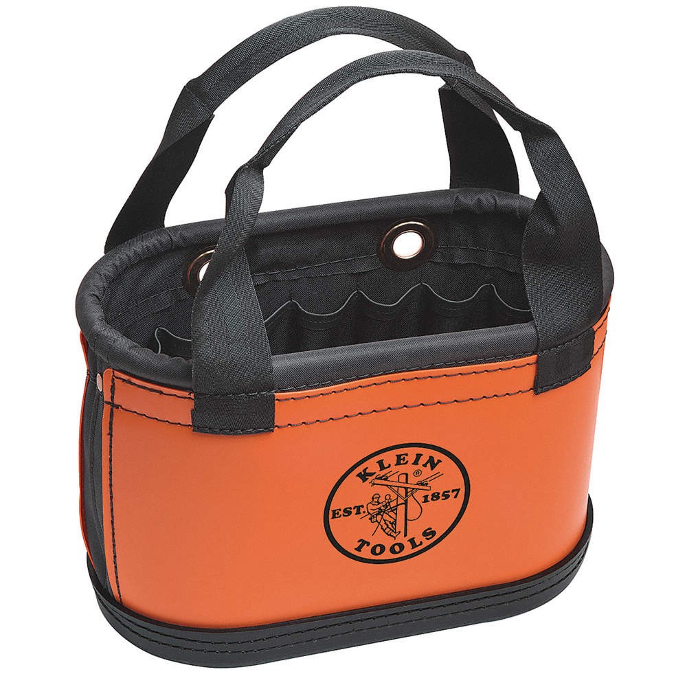 KLEIN TOOLS 5144HBS Bucket Bag,Plastic,Straight Wall,Orange 34E637