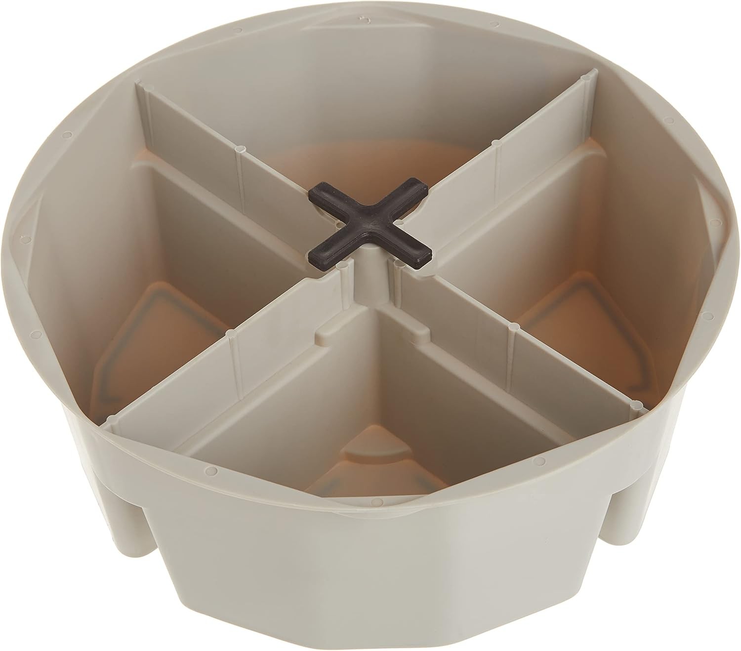 1154 4-Inch High, Full-Round Bucket Tray,Cream White