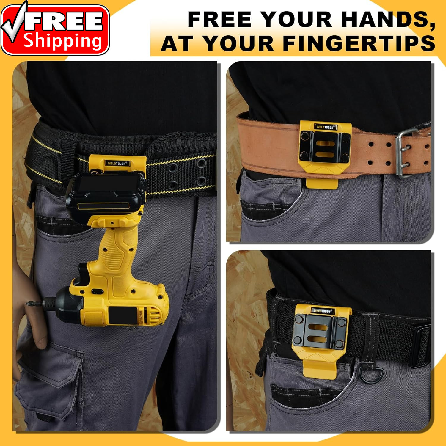 Drill Belt Clip,Drill Holder for Tool Belt,Measuring Tape Holder for Impact Driv
