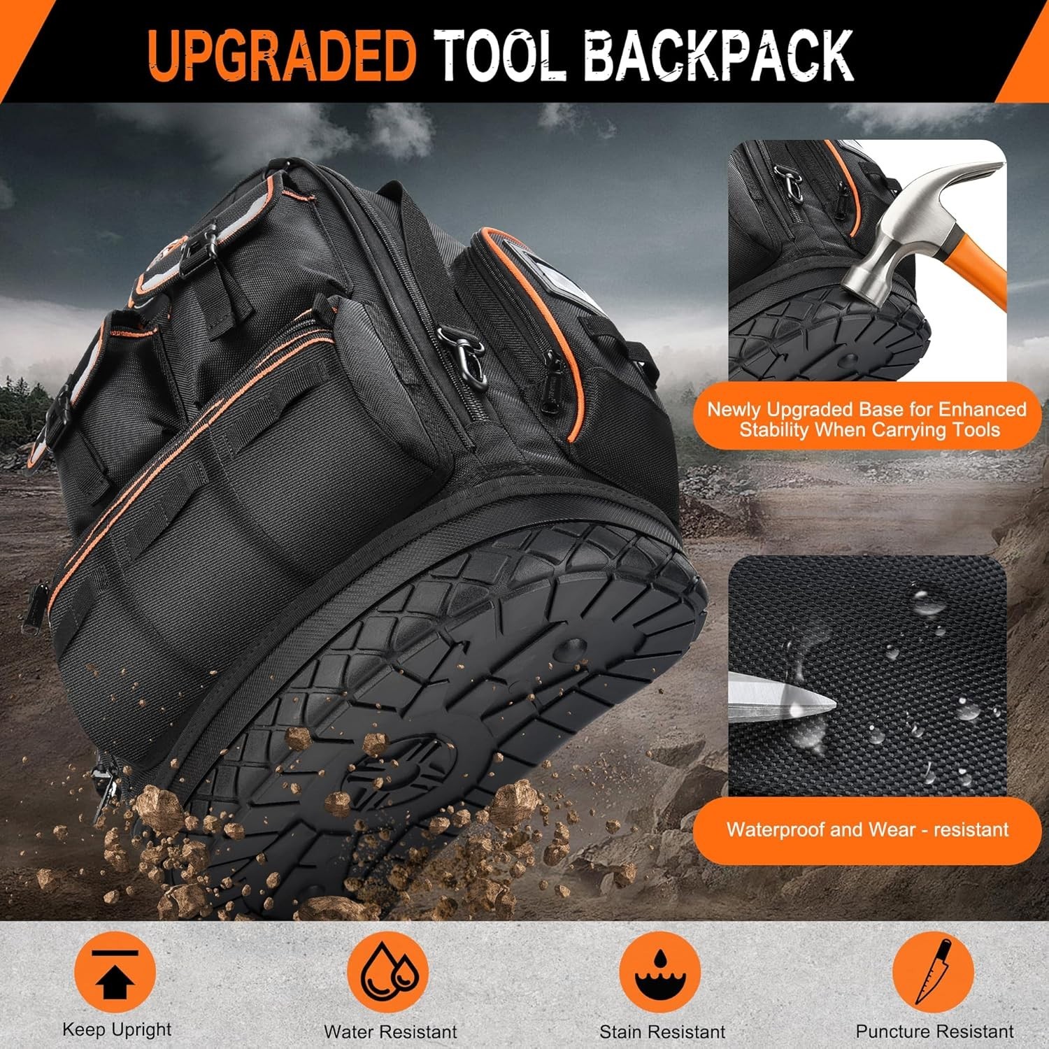 Durable Electrician Tool Backpack: 56 Pocket Organizer with Comfort Features