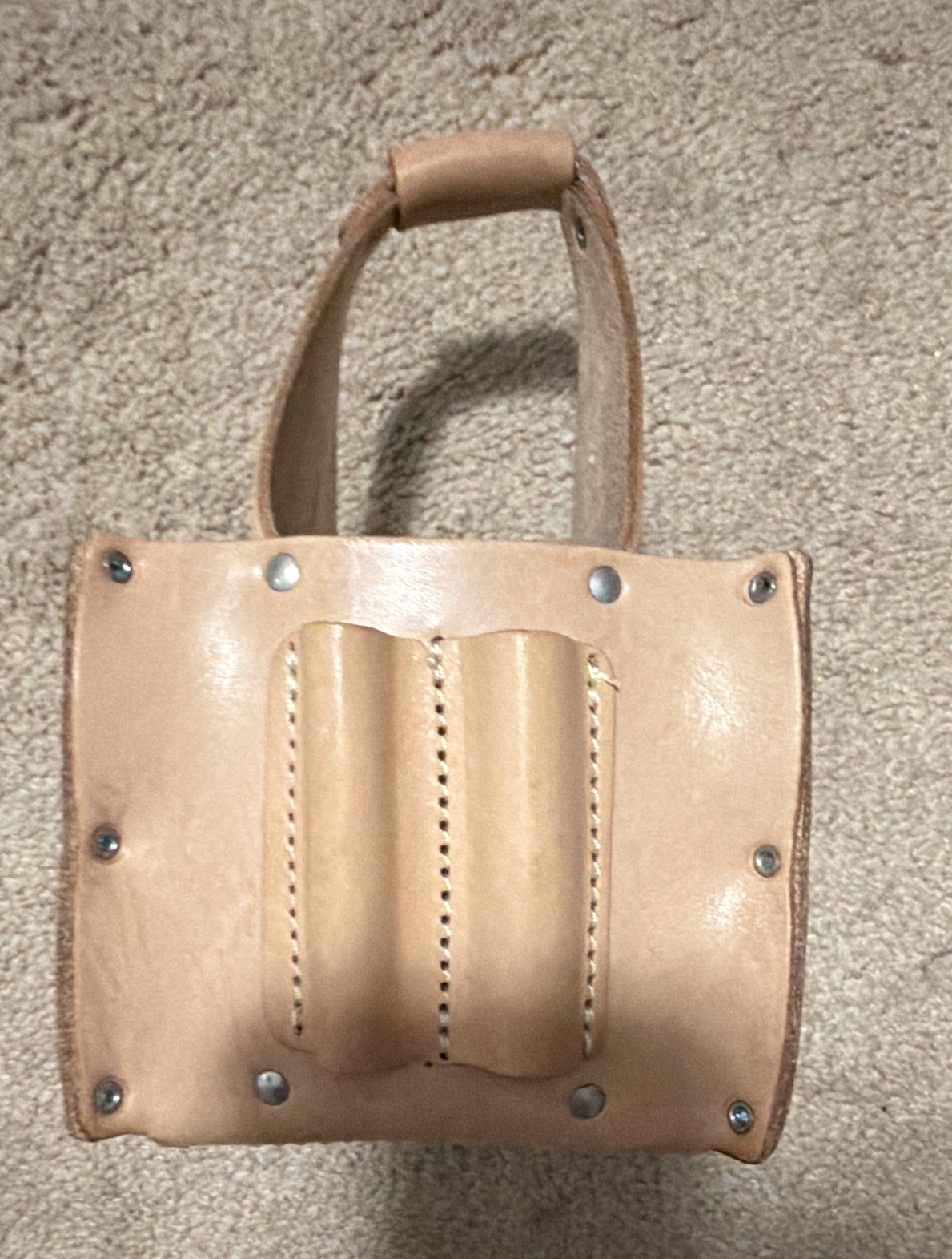 Rare IDEAL Industries 100th Anniversary Mini Leather Tuff-Tote Tool Bag Caddy
