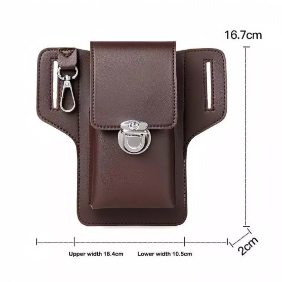 Universal Cell Phone Belt Pack Bag Waist Holster Pouch Vertical Type With Pouch