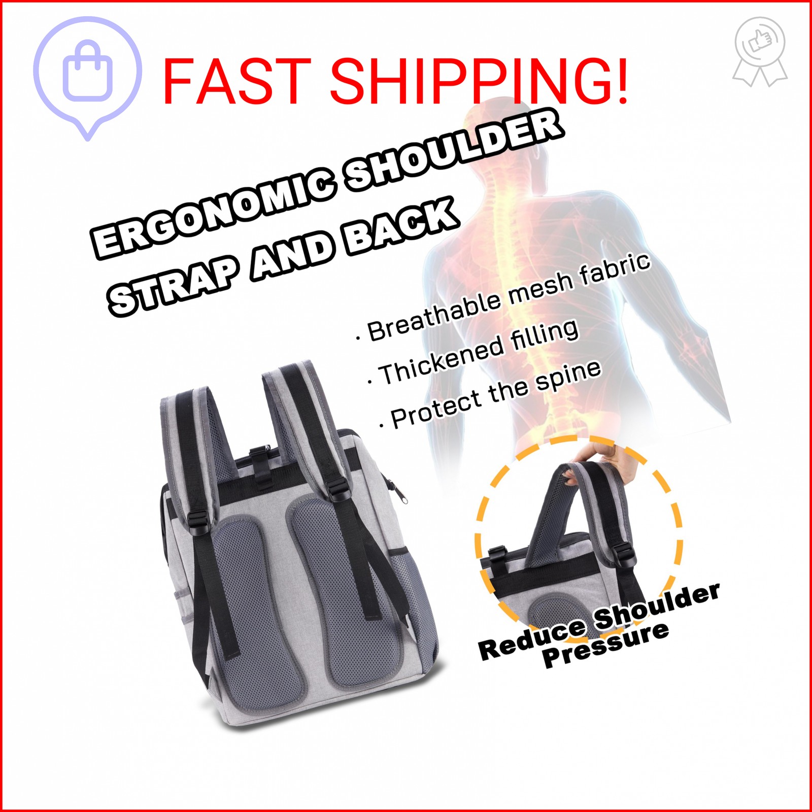 Justzon Backpack Tool Bag with Padded Back Support Heavy Duty Tool Kit Carrier S