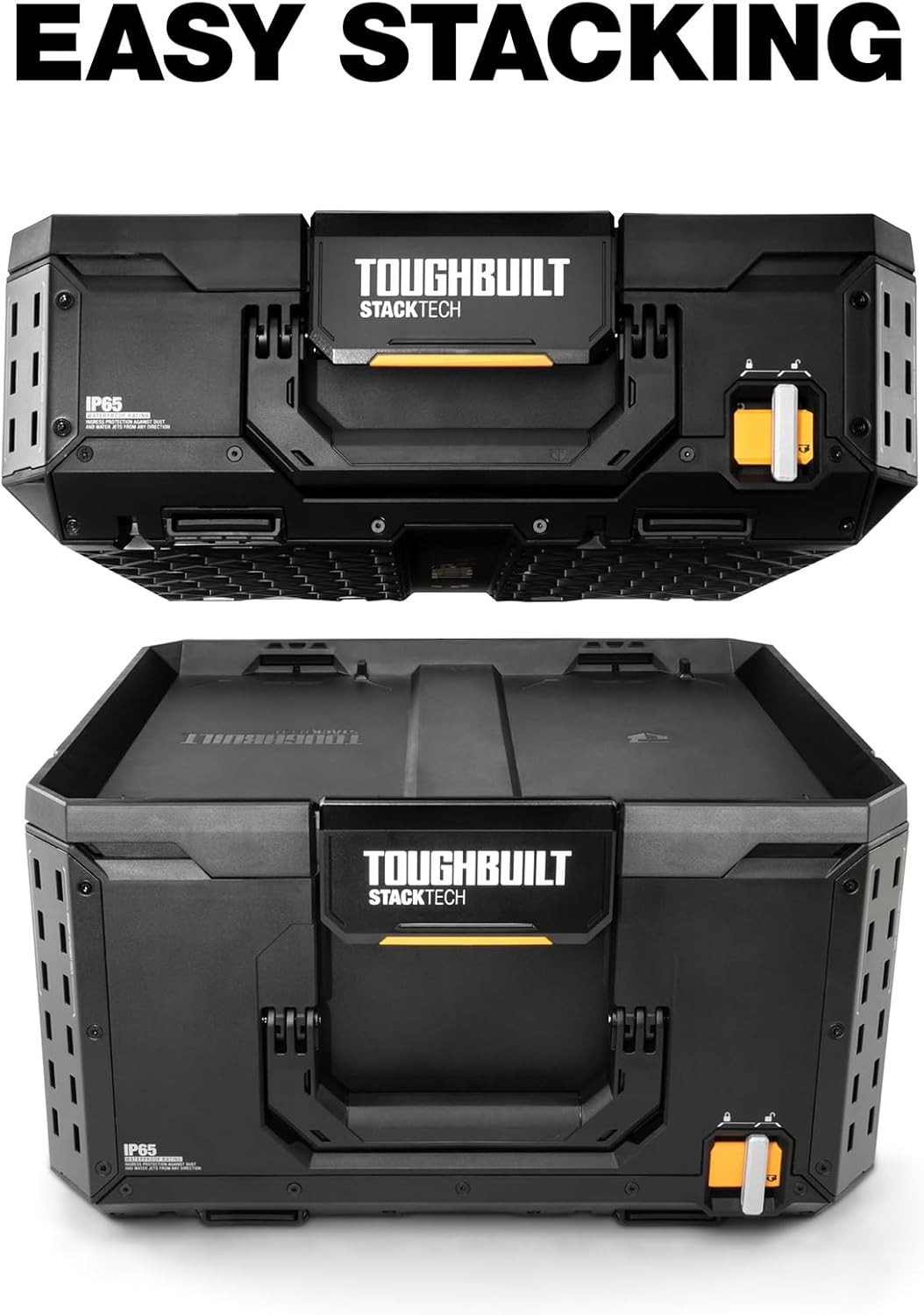 StackTech XL Tool box Organizer with Lock and Removable Tray Black