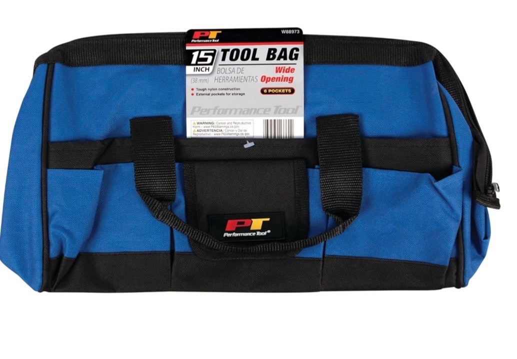 Performance Tool W88973 15” Wide Opening Tool Bag | Exterior Pockets For Too