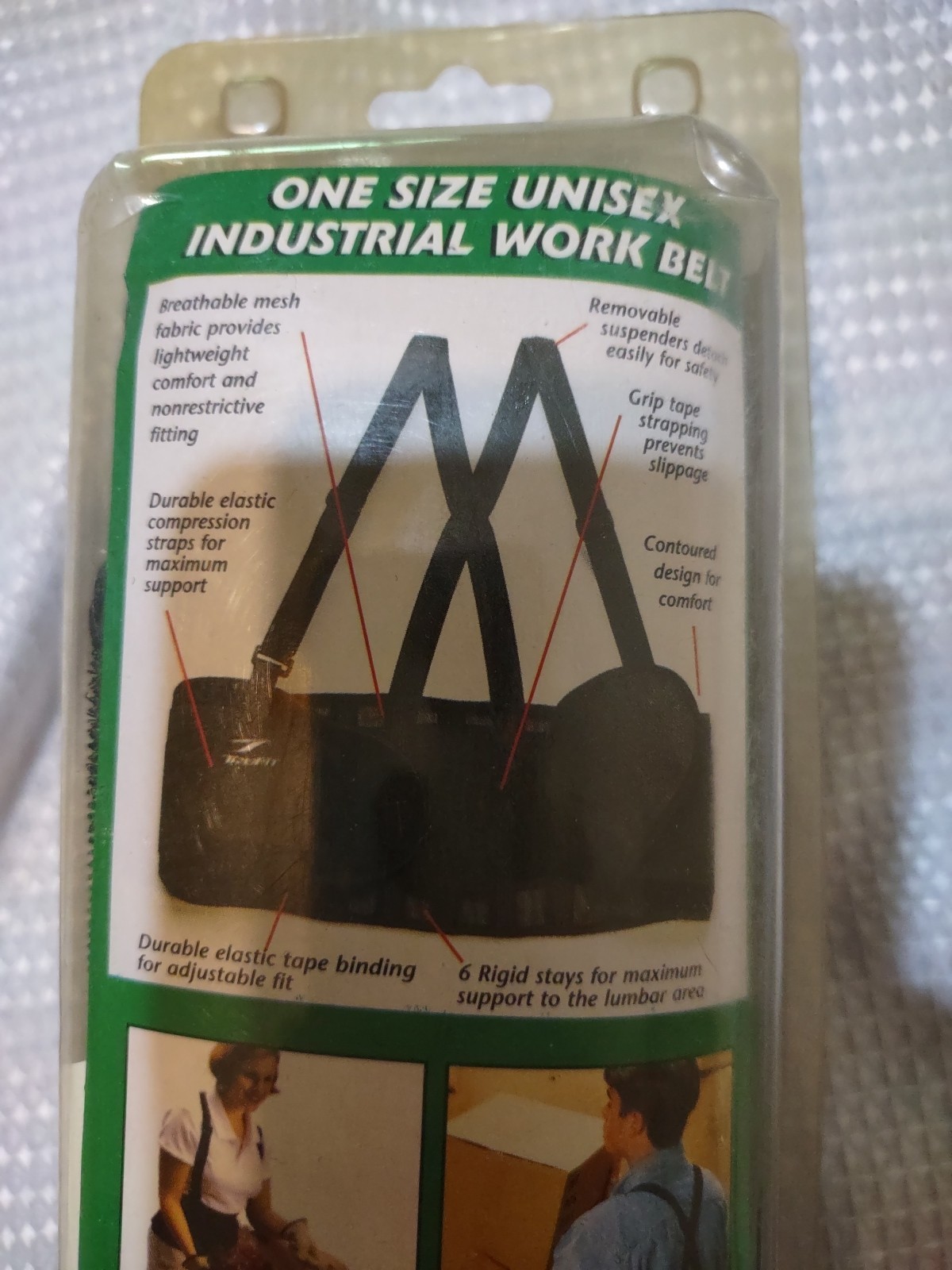 TRUFIT unisex INDUSTERIAL BREATHABLE Work Belt remove suspenders black NIP