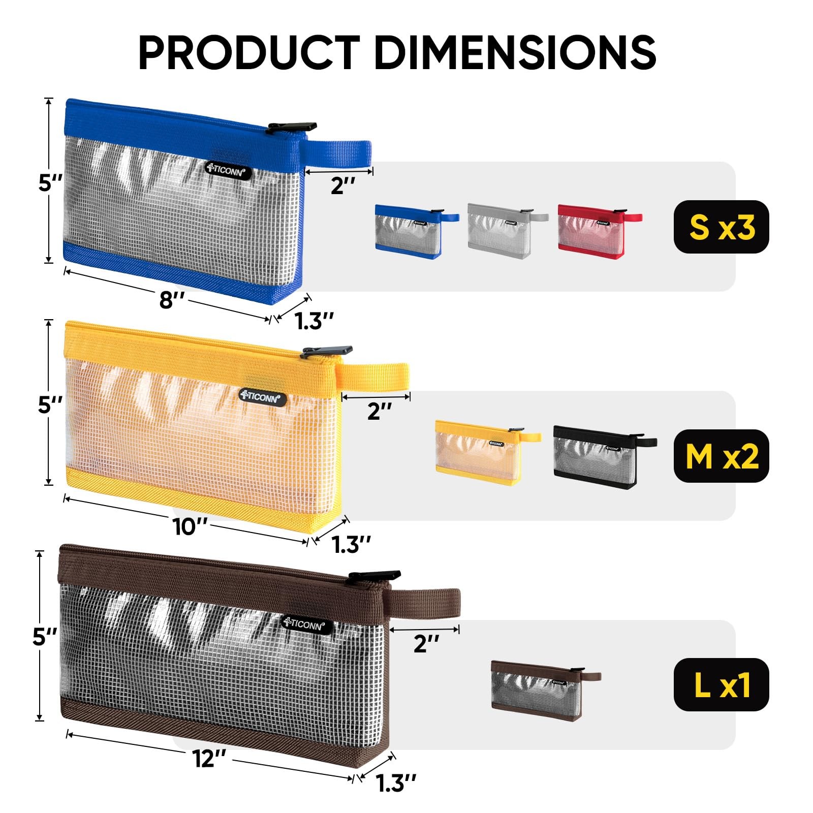 Tool Pouch, 1680D Oxford Small Tool Bag, Tool Pouches with Zipper, Clear Util…