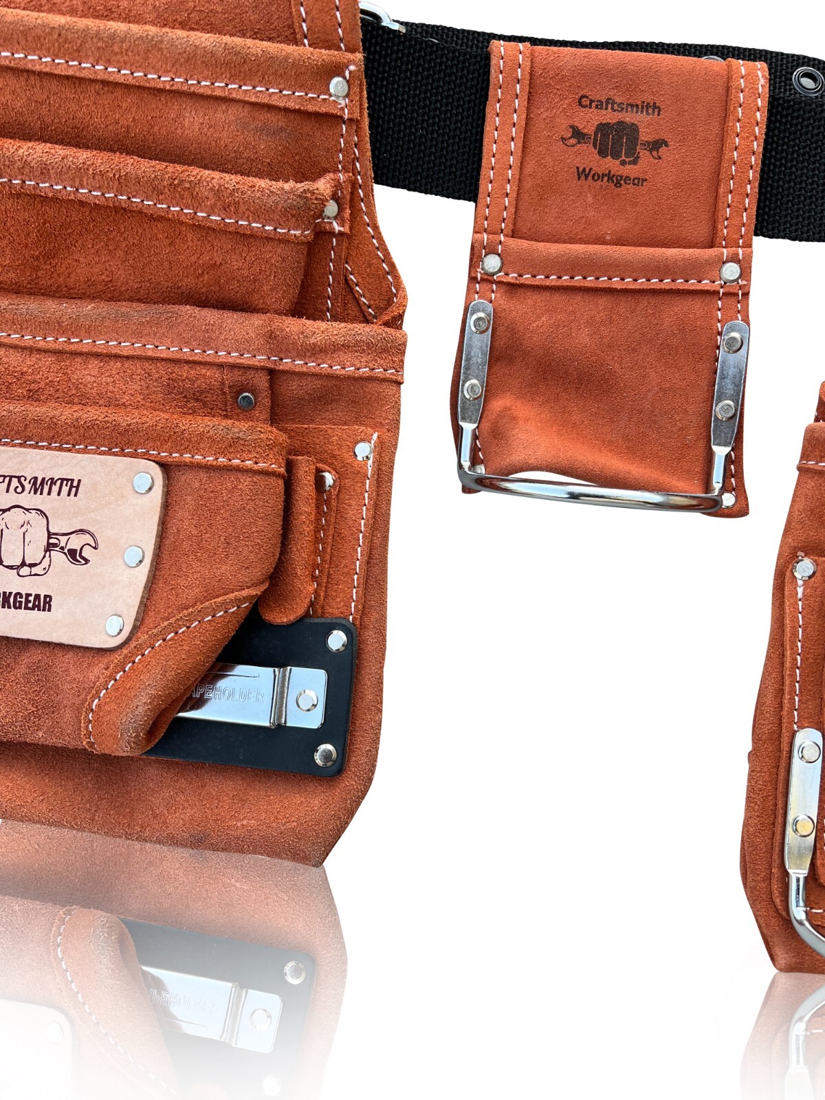 Heavy Duty Roofer, Framer, and Carpenter Tool Belt | Suede Leather | Durable