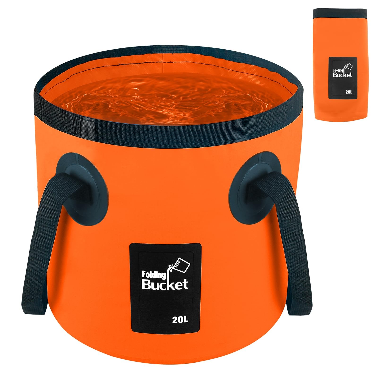 5 Gallon Bucket, Collapsible Bucket with Handle for Outdoor Beach Fishing Gar…