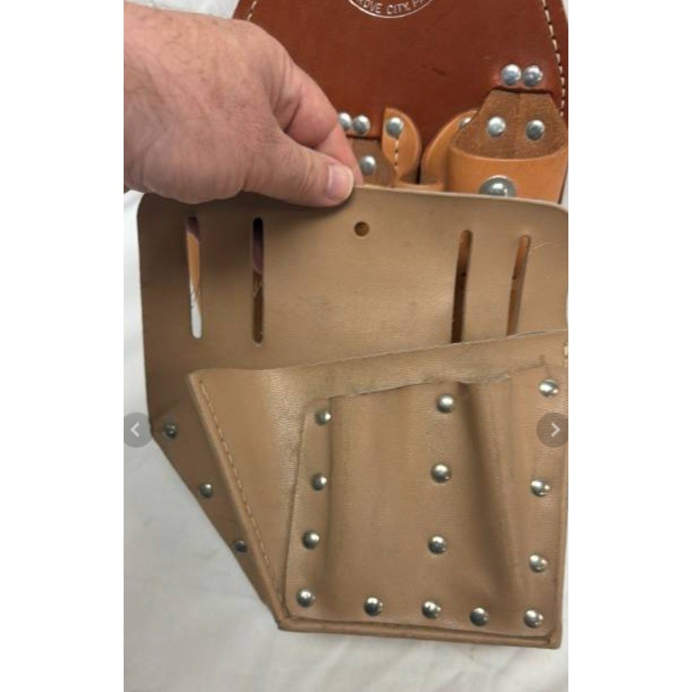 Vintage Bashlin 111HLDS Leather Lineman Holster Tool Pouch Multiple Pockets USA