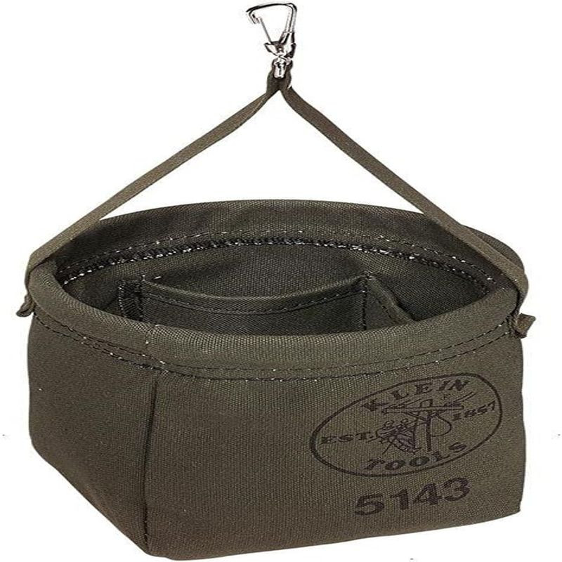 Klein Tools 5143 Canvas Tapered-Bottom Bag with Two Interior Army Green