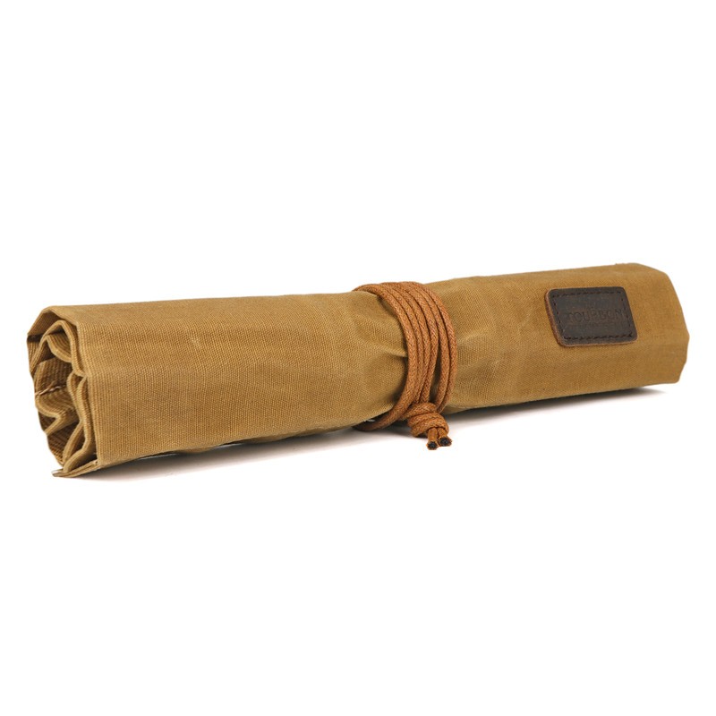 Tourbon Tools Pouch Roll Up Organizer Compact Carving Knife Holder Brown Durable
