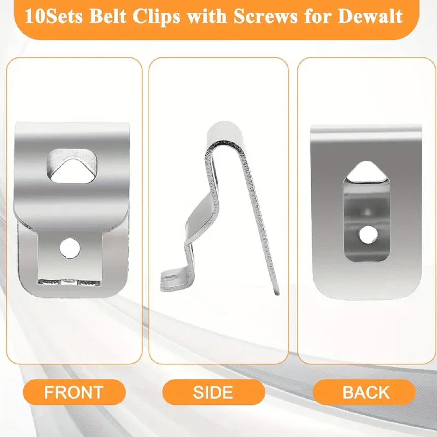 10X For Dewalt Belt Clip Hook & Screw for 12V/20V Drill Impact Driver Flashlight