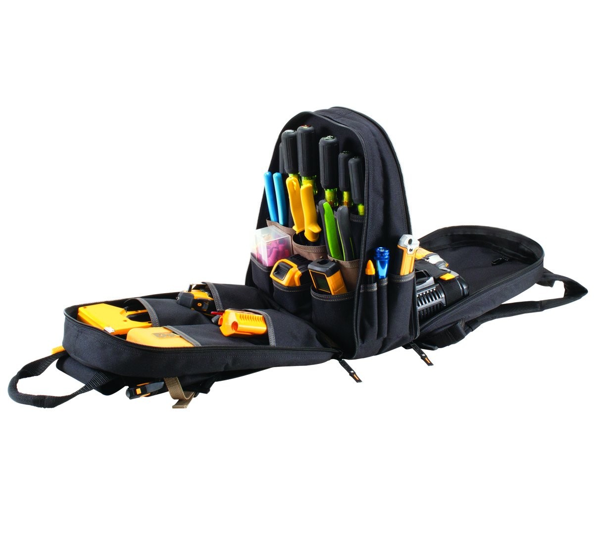 Heavy Duty Tool Backpack With 44 Pockets Dual Handles And Back Support
