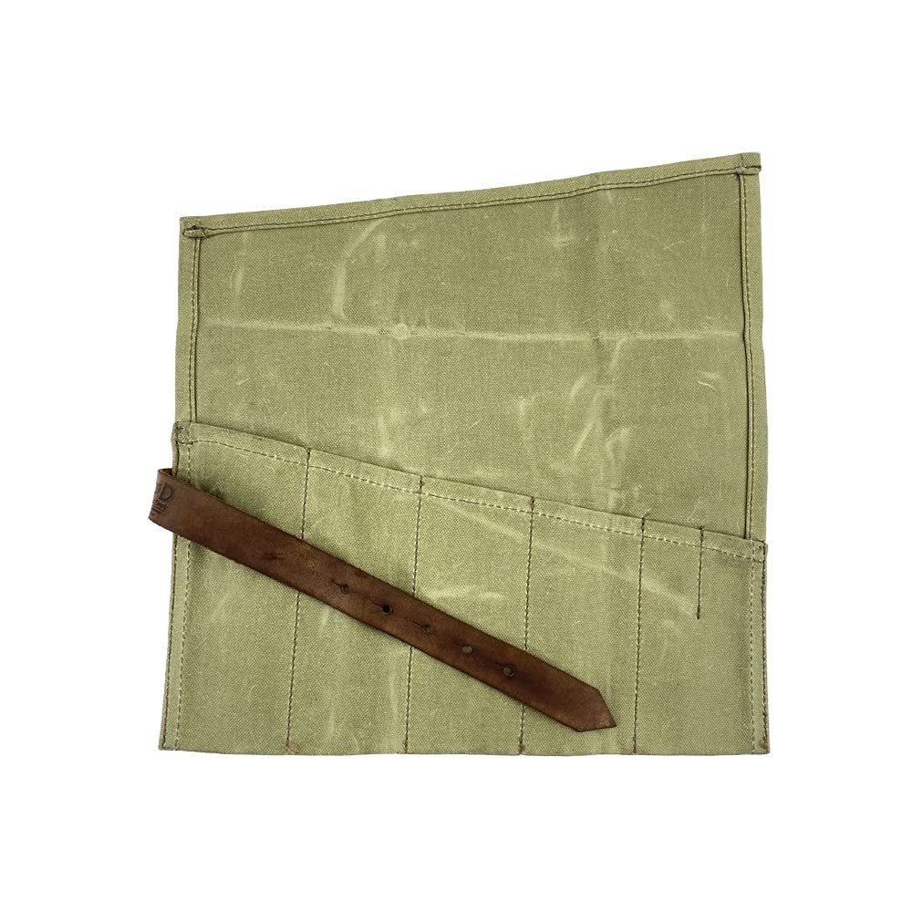 Large Tool Roll Up Bag – 6 Slot Portable Workshop Storage Pouch, Handmade Waxed